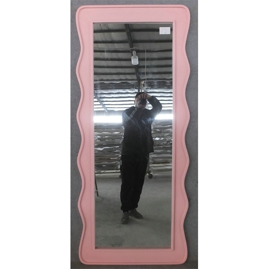 Pink Wavy Frame Mirror