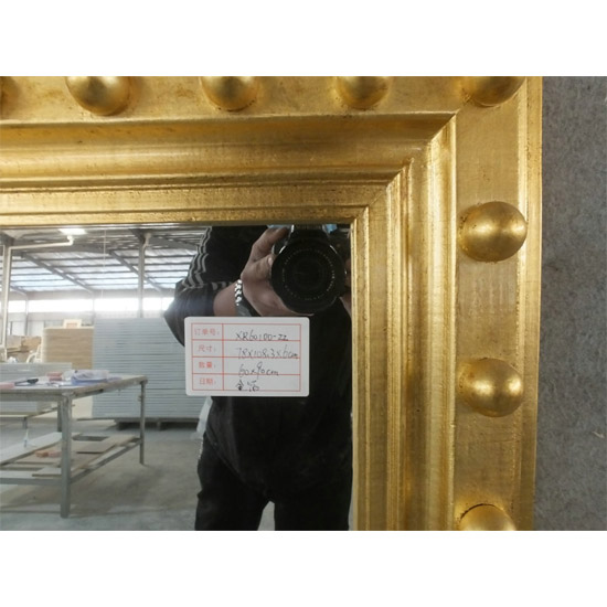 Gold foil-Solid wood-Frame mirror